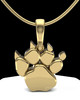 Gold Plated Paw  Permanently Sealed Waterproof Cremation Pendant