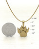 Gold Plated Paw  Permanently Sealed Waterproof Cremation Pendant
