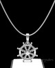 Solid 14k White Gold Ships Wheel Permanently Sealed Waterproof Cremation Pendant