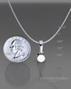Solid 14k White Gold Small Round  Permanently Sealed Waterproof Cremation Pendant