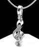 Sterling Silver Musical Note Permanently Sealed Waterproof Cremation Pendant