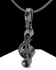 Black Plated Musical Note Permanently Sealed Waterproof Cremation Pendant