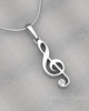 Solid 14k White Gold Musical Note Permanently Sealed Waterproof Cremation Pendant