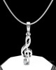 Solid 14k White Gold Musical Note Permanently Sealed Waterproof Cremation Pendant