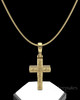 Gold Plated Textured Cross Permanently Sealed Waterproof Cremation Pendant