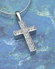 Solid 14k White Gold Textured Cross Permanently Sealed Waterproof Cremation Pendant