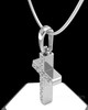 Solid 14k White Gold Textured Cross Permanently Sealed Waterproof Cremation Pendant