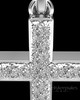 Solid 14k White Gold Textured Cross Permanently Sealed Waterproof Cremation Pendant