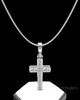 Solid 14k White Gold Textured Cross Permanently Sealed Waterproof Cremation Pendant
