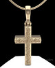 Solid 14k Gold Textured Cross Permanently Sealed Waterproof Cremation Pendant