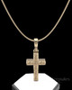 Solid 14k Gold Textured Cross Permanently Sealed Waterproof Cremation Pendant