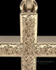 Solid 14k Gold Textured Cross Permanently Sealed Waterproof Cremation Pendant