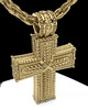 Gold Plated Inset Cross Permanently Sealed Waterproof Cremation Pendant