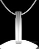 Solid 14k White Gold Long Cylinder Permanently Sealed Waterproof Cremation Pendant
