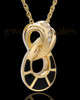 Cremation Necklace 14K Gold Plated and Onyx Infinity