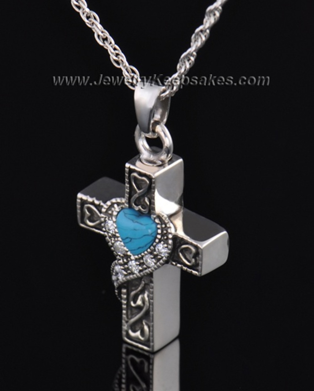 Genuine Natural #8 Turquoise Sterling Silver Cross Pendant