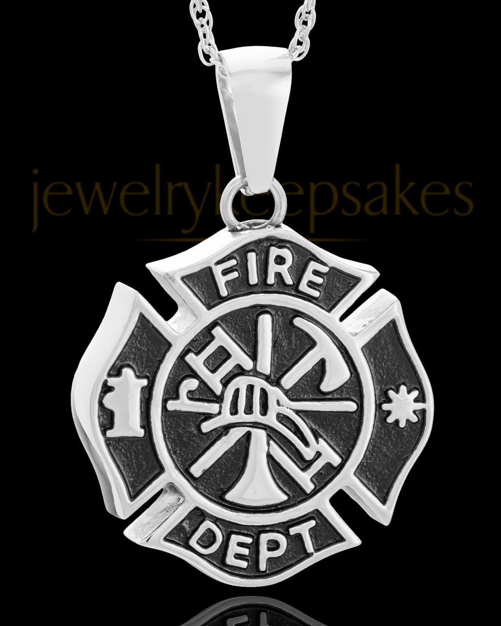 Firefighter urn store necklace