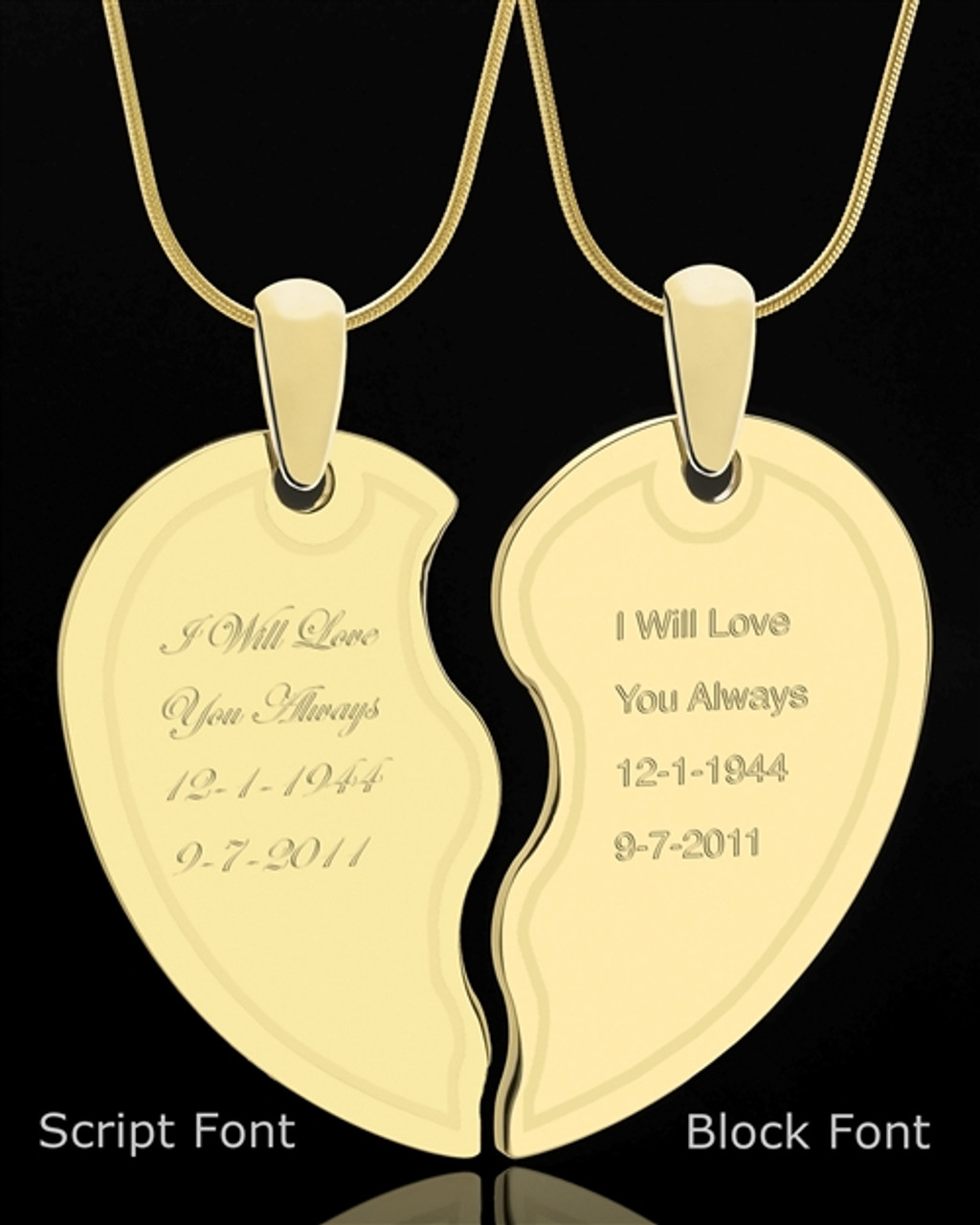 Coastal Jewelry Engravable Half Hearts Stainless Steel Necklace -  Walmart.com