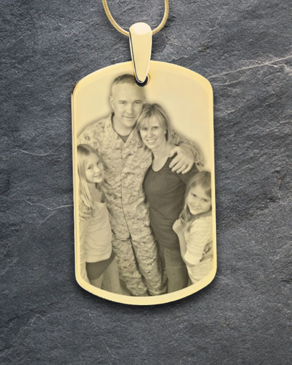 Personalized Gold Plate Dog Tag Key Chain