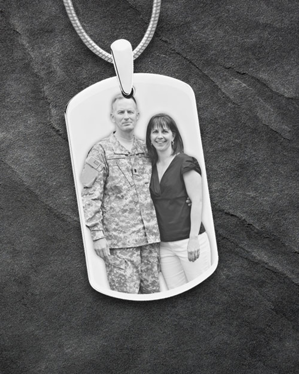 Custom Military ID Tag (Dog Tag) Necklace, Both Sides Can Be Customized, A Memorial Necklace Gift for Him