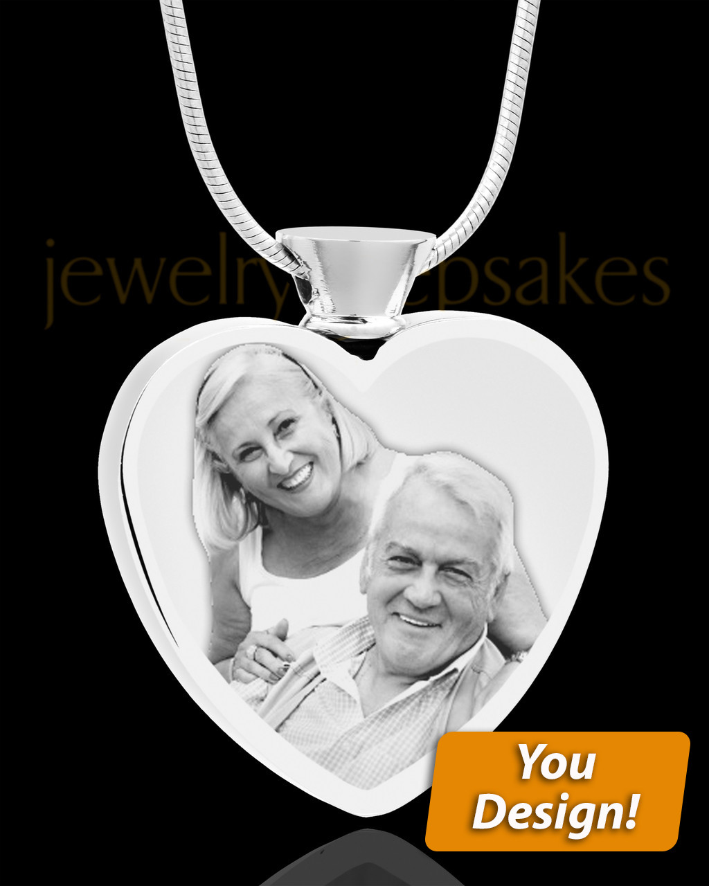 Personalised necklace 14k gold plated engraved photo pendant