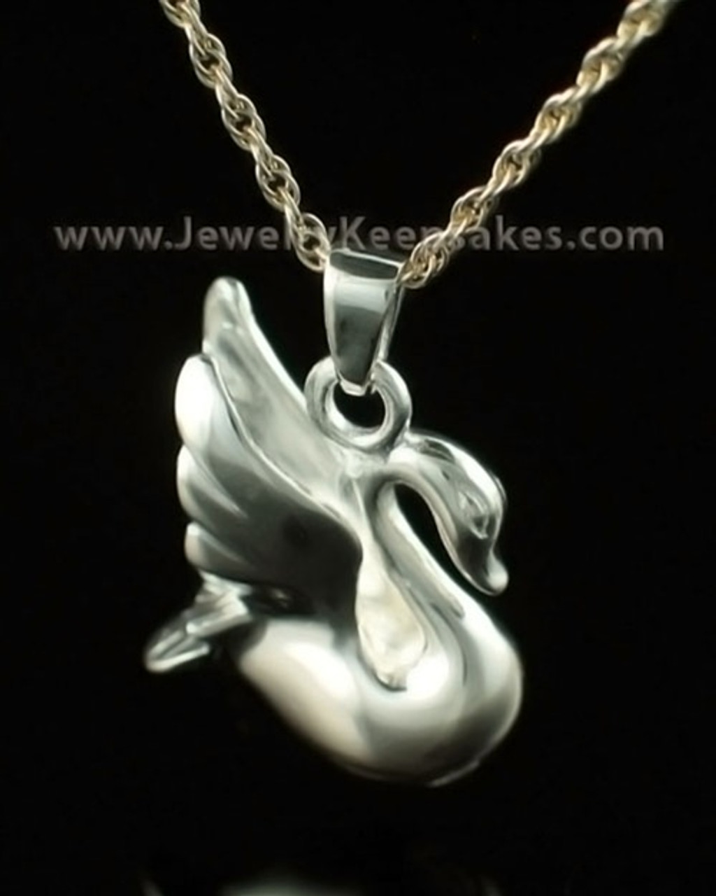 Yellow Gold Swan Pendant Necklace | 18