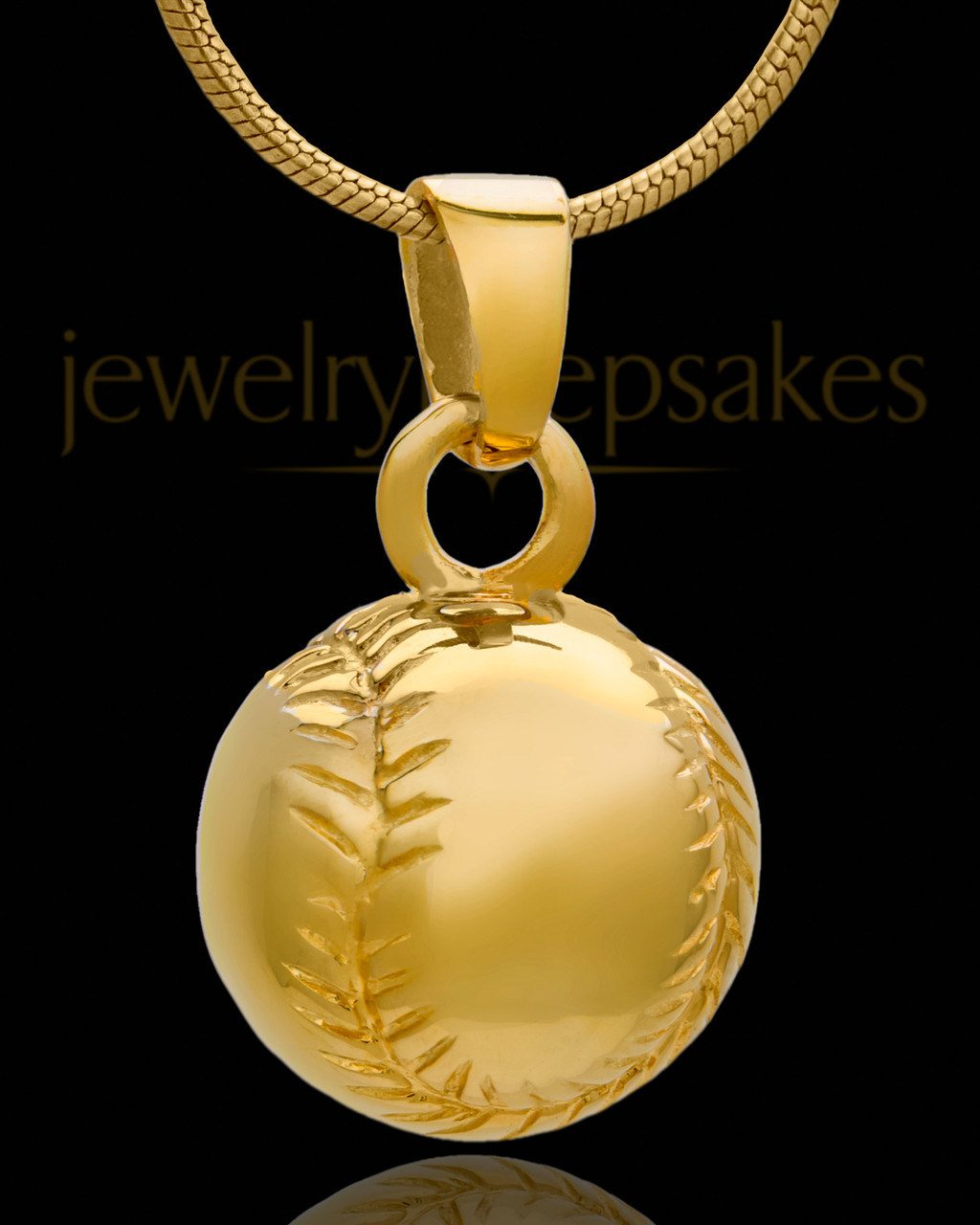 BASEBALL CREMATION PENDANT IN 14 KARAT 