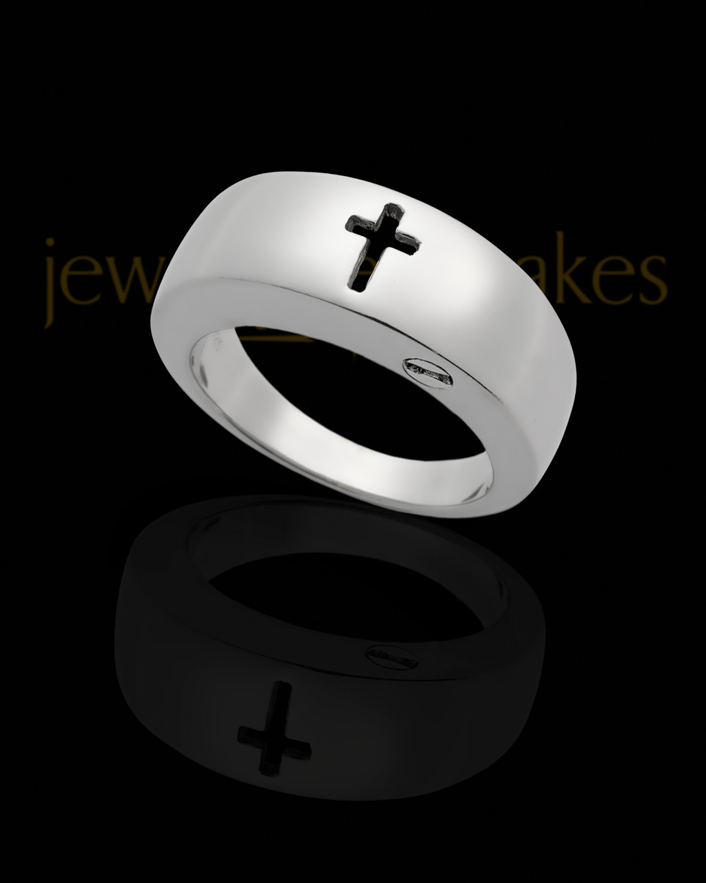 Mens silver store cross ring