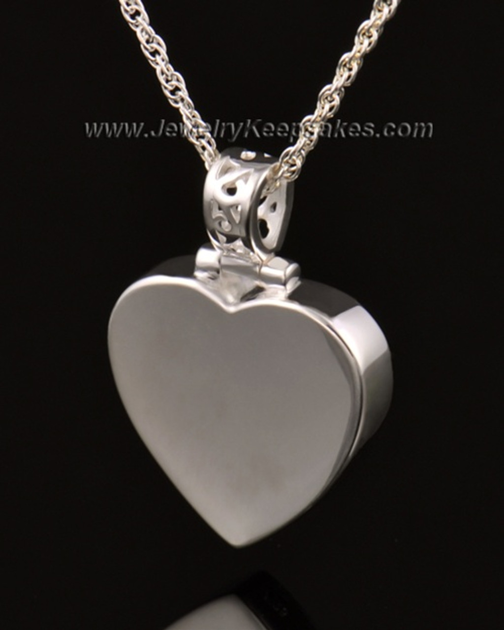 Half Fingerprint Teardrop Heart Solid 14k Gold Cremation Necklace