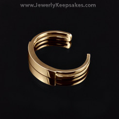 Women's Remembrance Bracelet Stainless Gold Plated Sliding Cuff