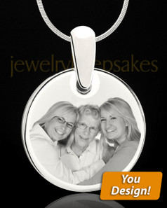 Custom Photo Engraved Round Pendant Stainless Steel With Engraving