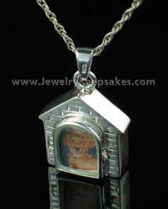Pet Urn Jewelry Sterling Silver Dog House Keepsake