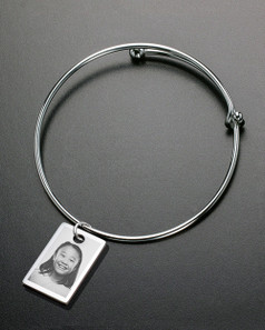 Sophisticate Small Rectangle Photo Engraved Bracelet