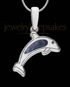 Dainty Dolphin Silver with Graphite Ash Jewelry