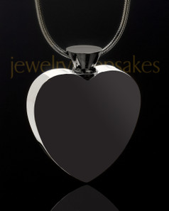 Black and Stainless  Enamored Heart Urn Charm
