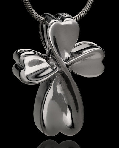 Black Plated Timeless Cross Cremation Urn Pendant