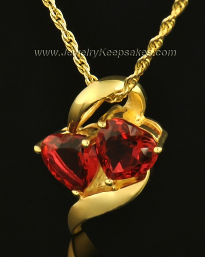 14k Gold Hearts on Fire Cremation Necklace