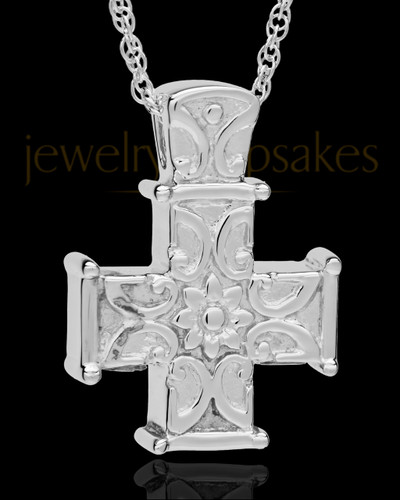Cremation Locket Sterling Silver Companion Elegant Cross Keepsake