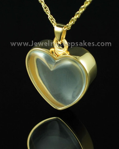 Cremation Locket Gold Plated Starry Heart