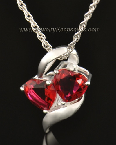 14k White Gold Hearts on Fire Entwined Cremation Necklace