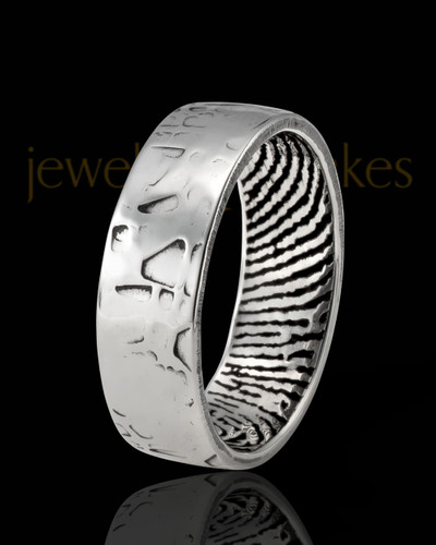 Ladies Sterling Silver Textured Thumbprint Ring