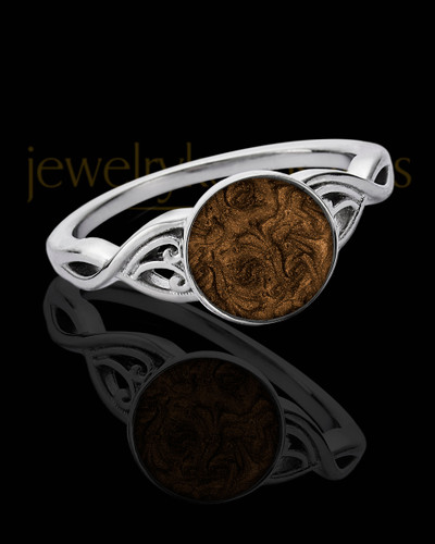 Ladies Abigail with Coffee Silver Ash Ring