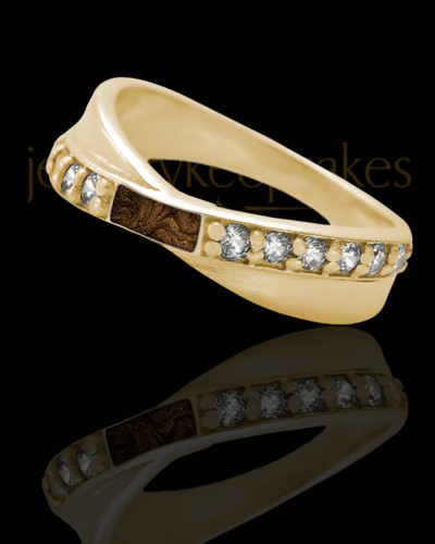 Solid 14K Gold Ladies Botinelli with Coffee Ash Ring