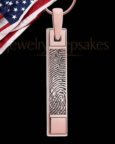 Thumbprint Bar Rose Gold Plated With Signature Pendant