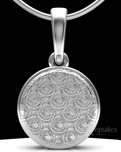 Sterling Silver Patterned Round Permanently Sealed Keepsake Jewelry