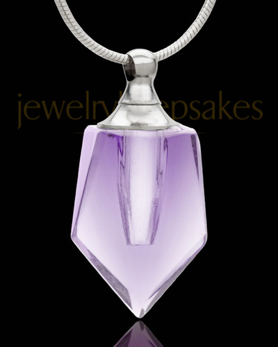 Locket Necklace Lavender Devoted Glass Locket