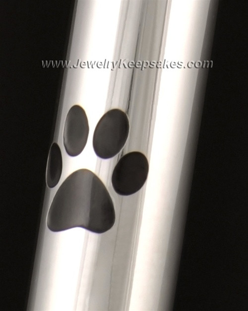 Pet Cremation Charm 14k White Gold Pawed Love Keepsake