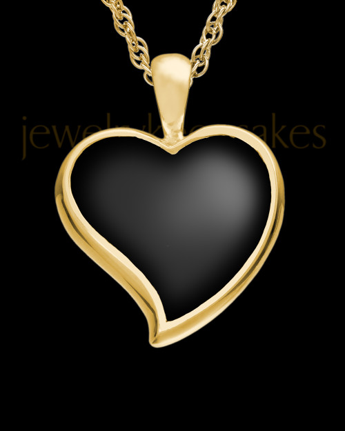 Ash Keepsake 14k Gold Ebony Heart Keepsake