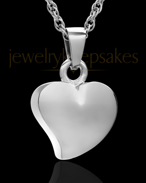 Jewelry Urn 14k White Gold Mighty Heart Keepsake