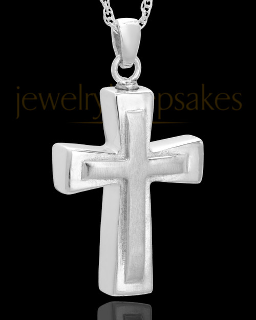 Urn Jewelry Sterling Silver Two Cross Keepsake